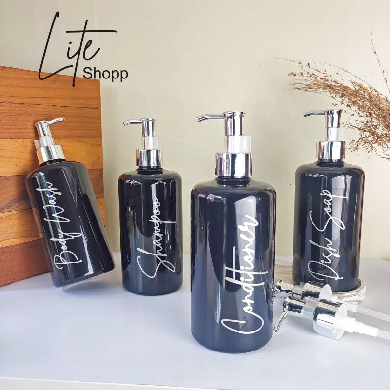 Jual Botol Sabun Cair Luxury Aesthetic Ml Hitam Silver Shopee