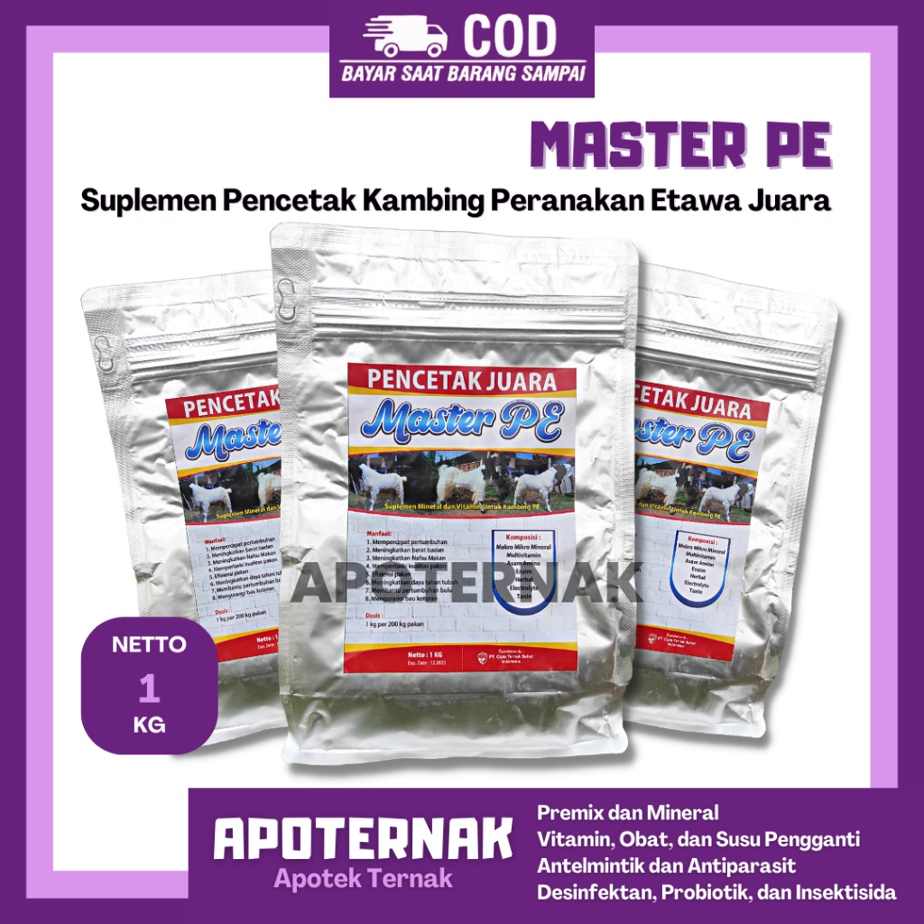 Jual Mix Master Pe Kg Kambing Perah Etawa Peningkat Produksi Susu