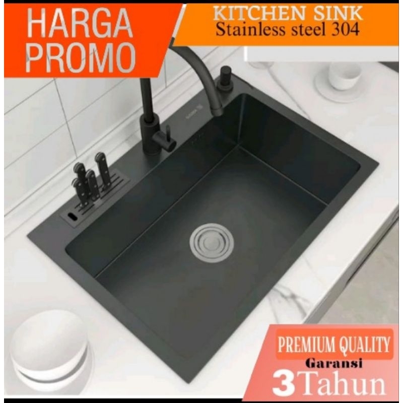 Jual Kitchen Sink Original Black Stainless Sus Wastafel