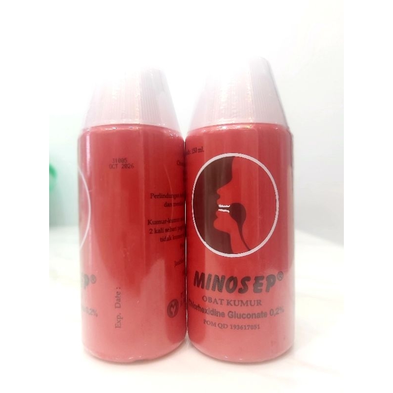 Jual Minosep Merah 0 2 150 Ml Dan 200 Ml Kemasan Baru Obat Kumur