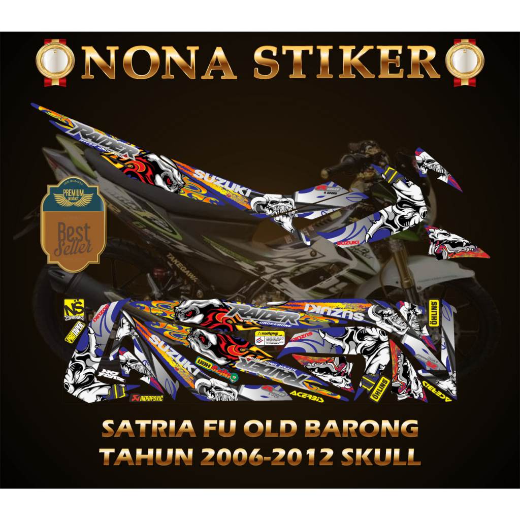 Jual Stiker Striping Decal Satria Fu Barong Tahun Skull