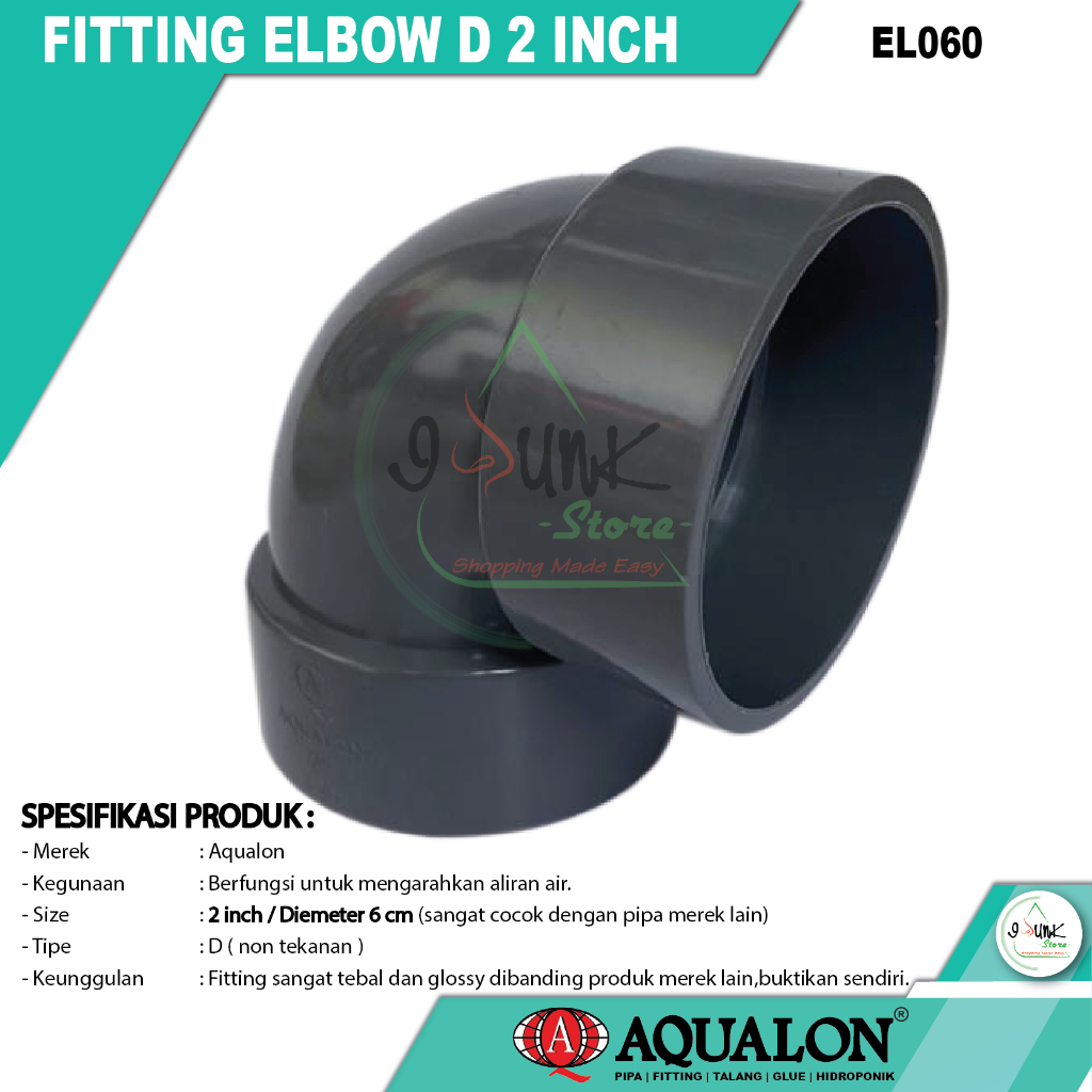 Jual Sambungan Pipa PVC ELBOW D 2 INCH KNEE L KNEE D 2 INCH