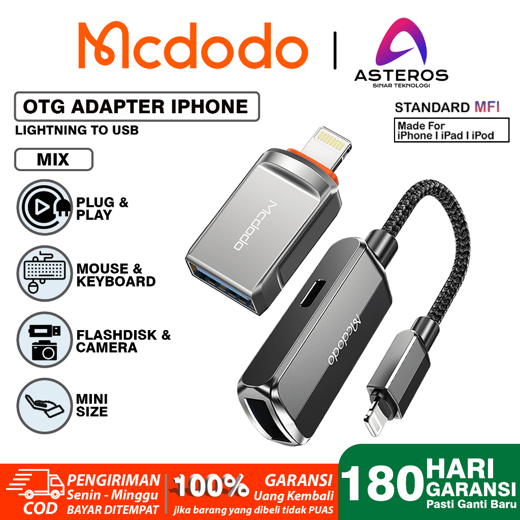 Jual MCDODO Converter OTG For IPhone Lightning To USB 3 0 Data Transfer