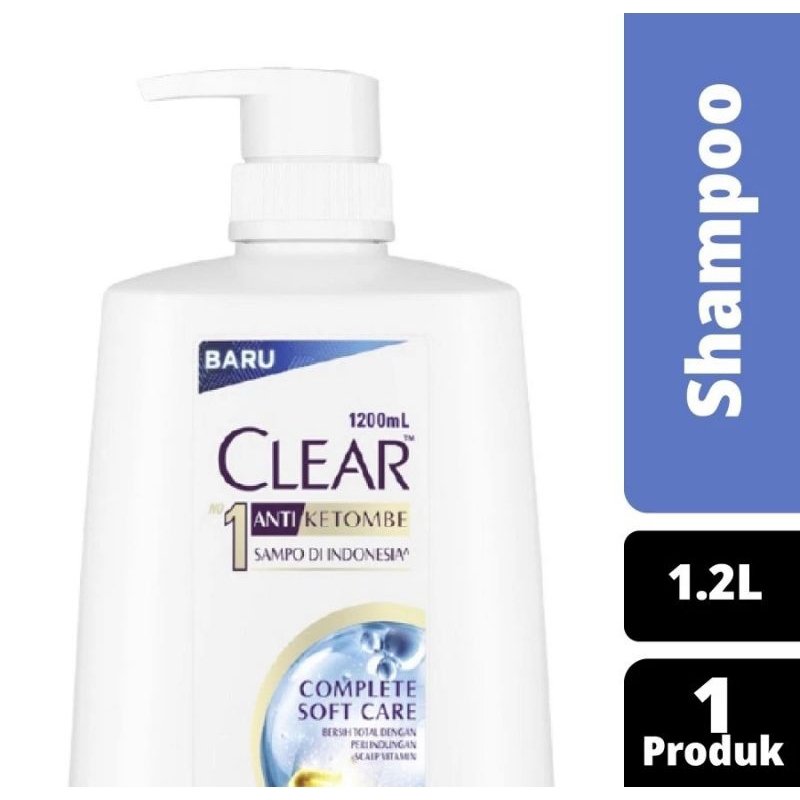 Jual Clear Shampo Complete Soft Care Anti Ketombe 1200 ML Shopee