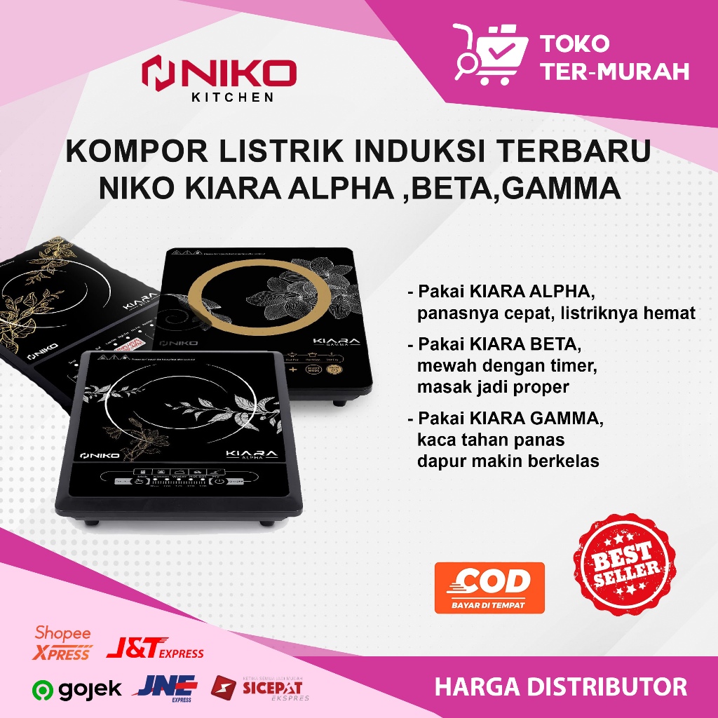 Jual Niko Kiara Alpha Beta Gamma Kompor Listrik Induksi Terbaru