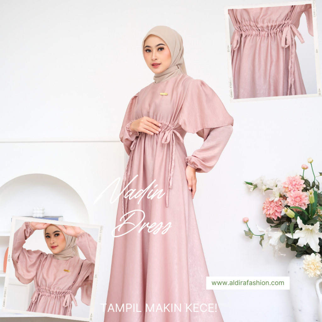 Jual Nadin Dress Dress Sifon Semi Shimmer Silk Dress Flowly Dress