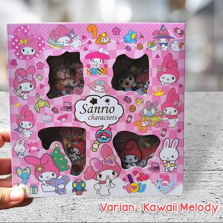 Jual Sticker Lucu 2D Sanrio Karakter Kuromi Dan Melody Isi 100 Lembar