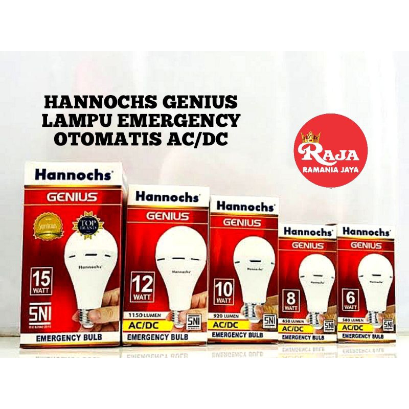 Jual HANNOCHS GENIUS LAMPU LED EMERGENCY OTOMATIS AC DC BERKUALITAS