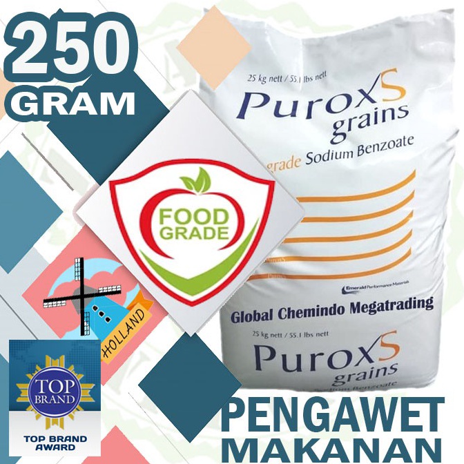 Jual TIPE UTN983 Purox Original Sodium Benzoate 250gram Natrium Benzoat