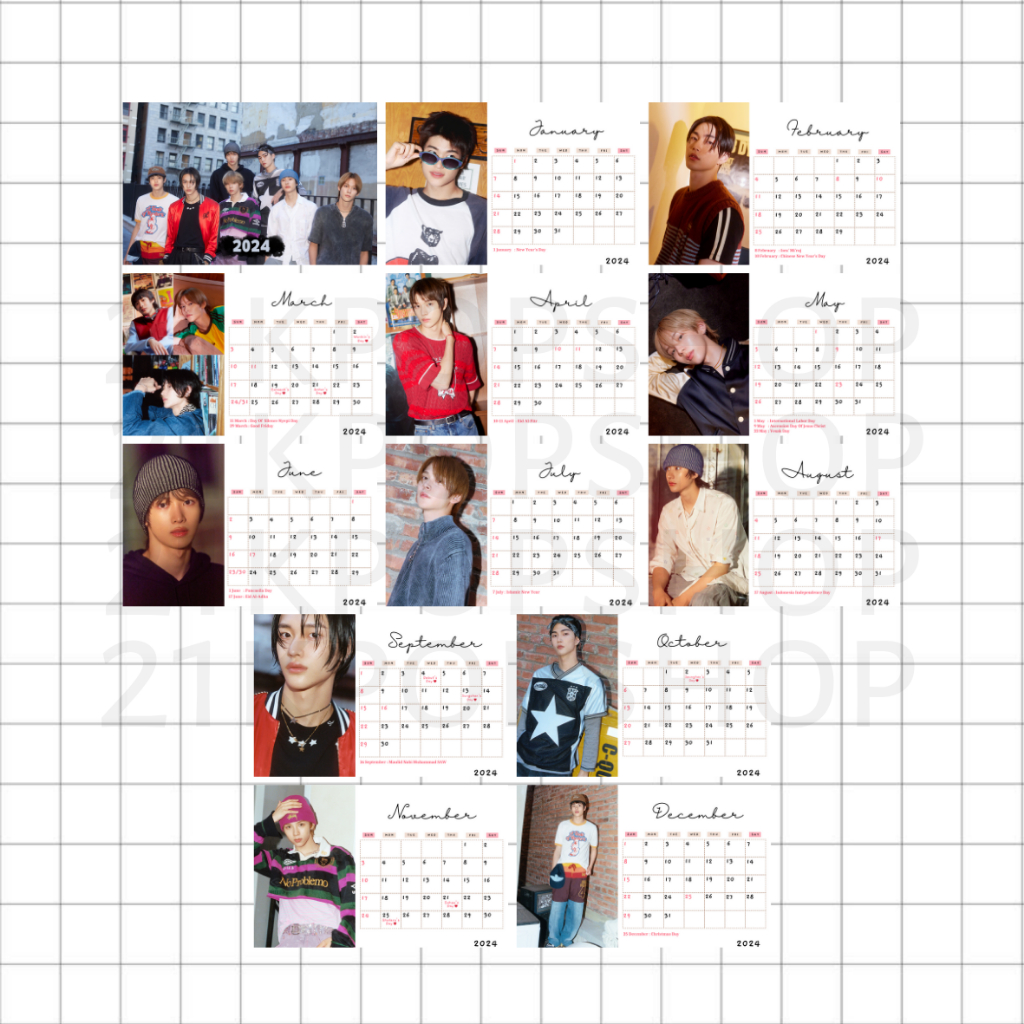 Jual Kalender Duduk 2024 RIIZE KPOP Kalender Meja Calendar 2024