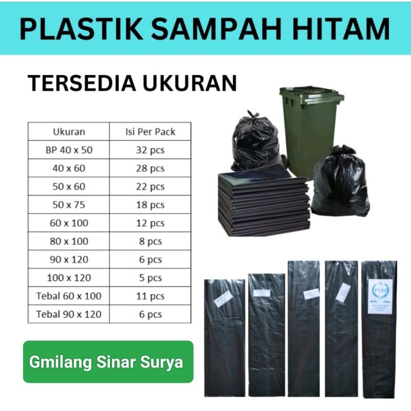 Jual Ready Stock Harga 1 Pack HD Sampah Kantong Plastik Sampah