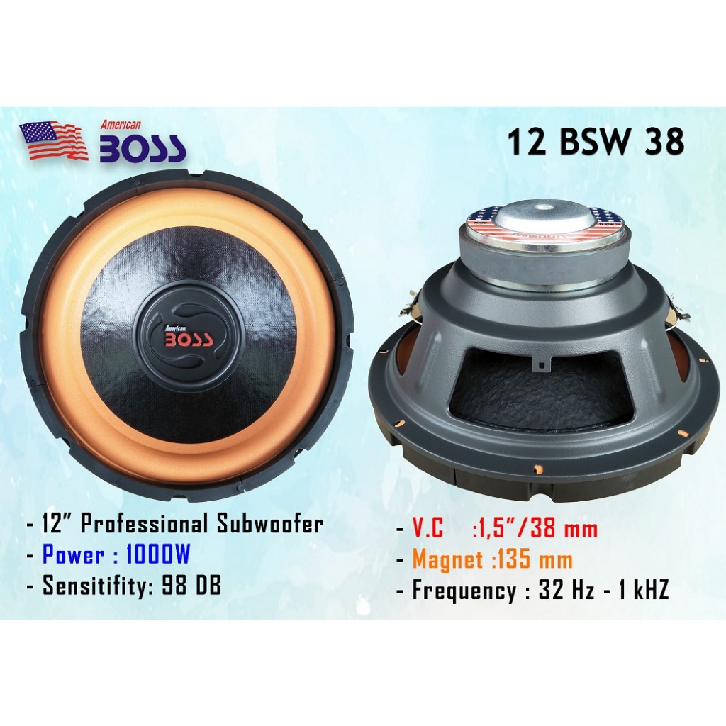 Jual ABS 12 BSW 38 American Boss Car Subwoofer 12 Shopee Indonesia