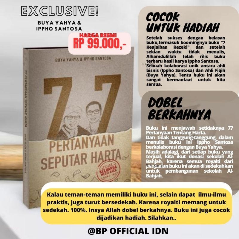 Jual Buku Pertanyaan Seputar Harta Buya Yahya Ippho Santosa