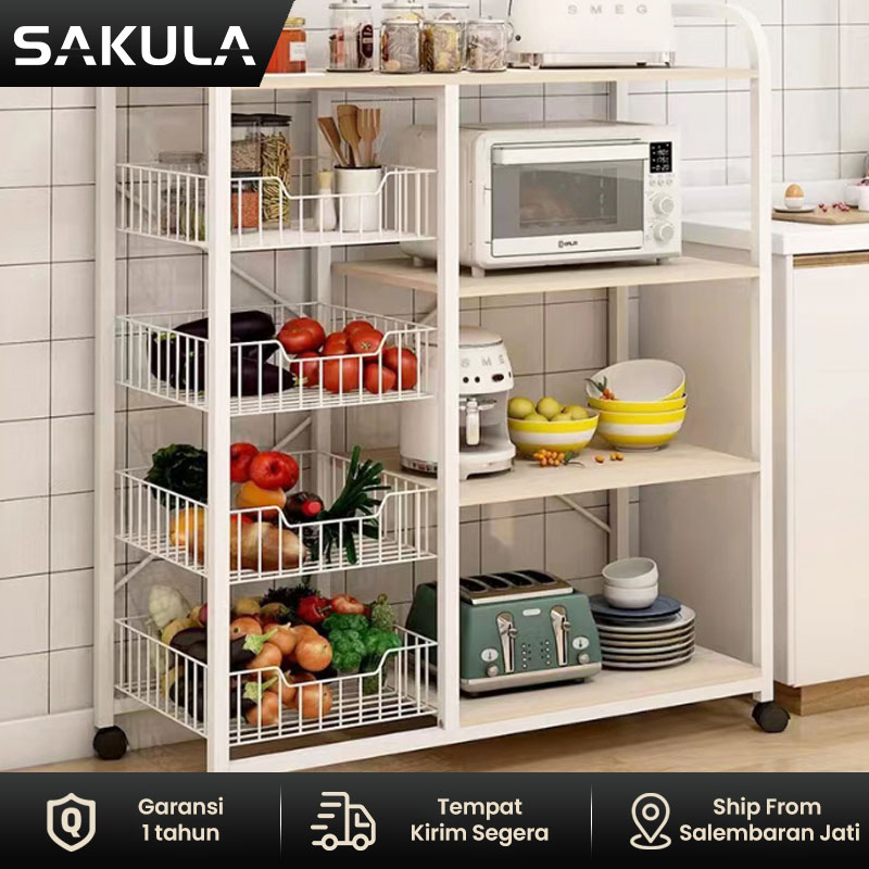 Jual Sakula Rak Dapur Untuk Penyimpanan Microwave Oven Bumbu Multi