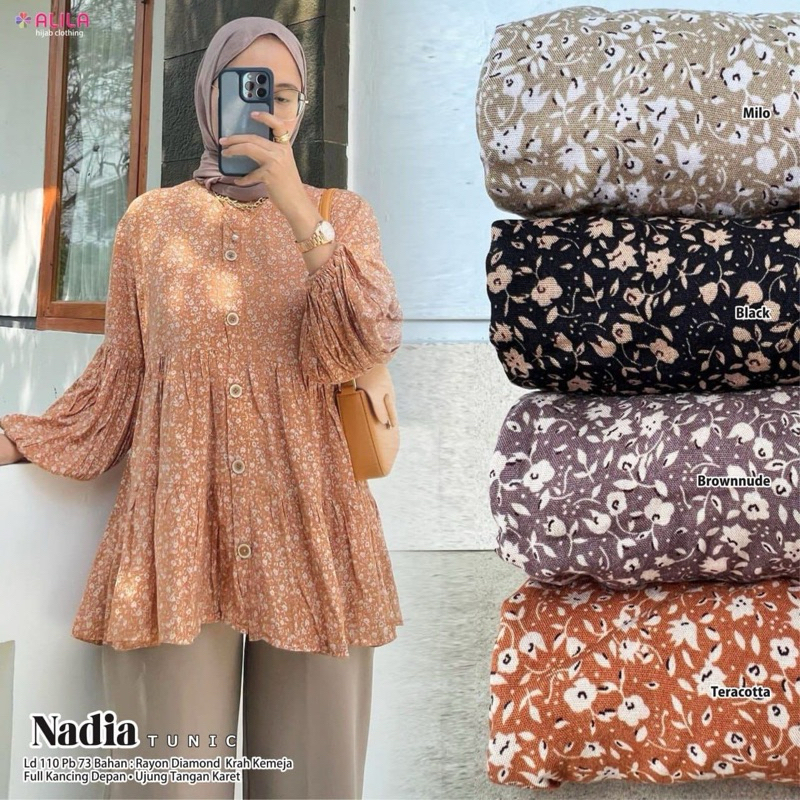 Jual Nadia Tunik Atasan Tunik Rayon Diamond Premium Motif Best Seller