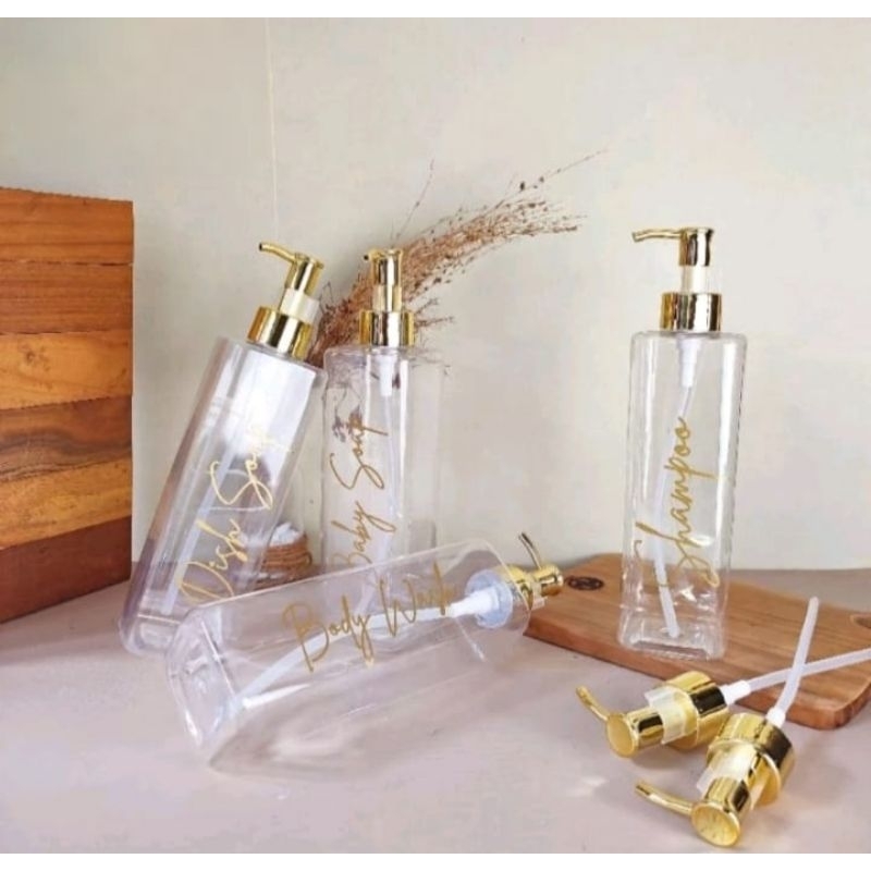 Jual Botol Sabun Aesthetic Ml Kotak Transparan Bening Pump Luxury