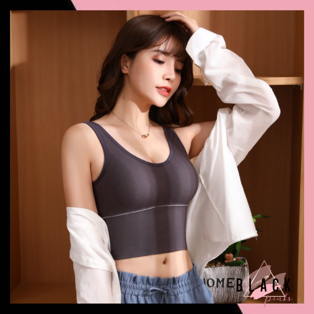 Jual Blackpink Bra Sport Bra Gym Olahraga Wanita Tanpa Kawat Elastis