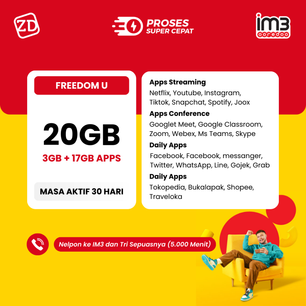 Jual Paket Data Indosat Im Freedom Internet Freedom U Freedom Combo