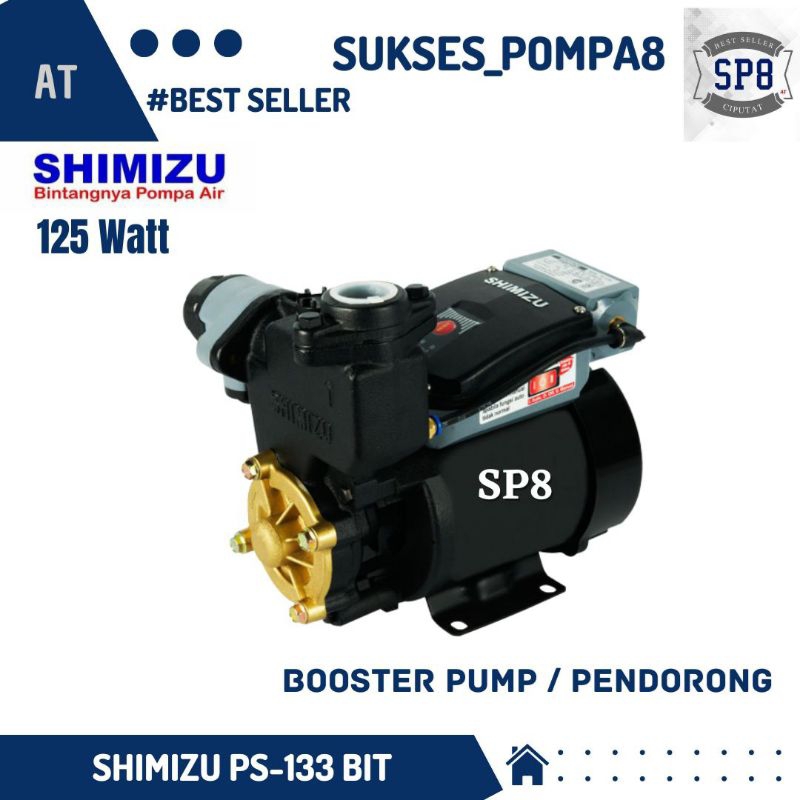 Jual Booster Pump Shimizu PS 133 BIT Otomatis Pompa Air Pendorong