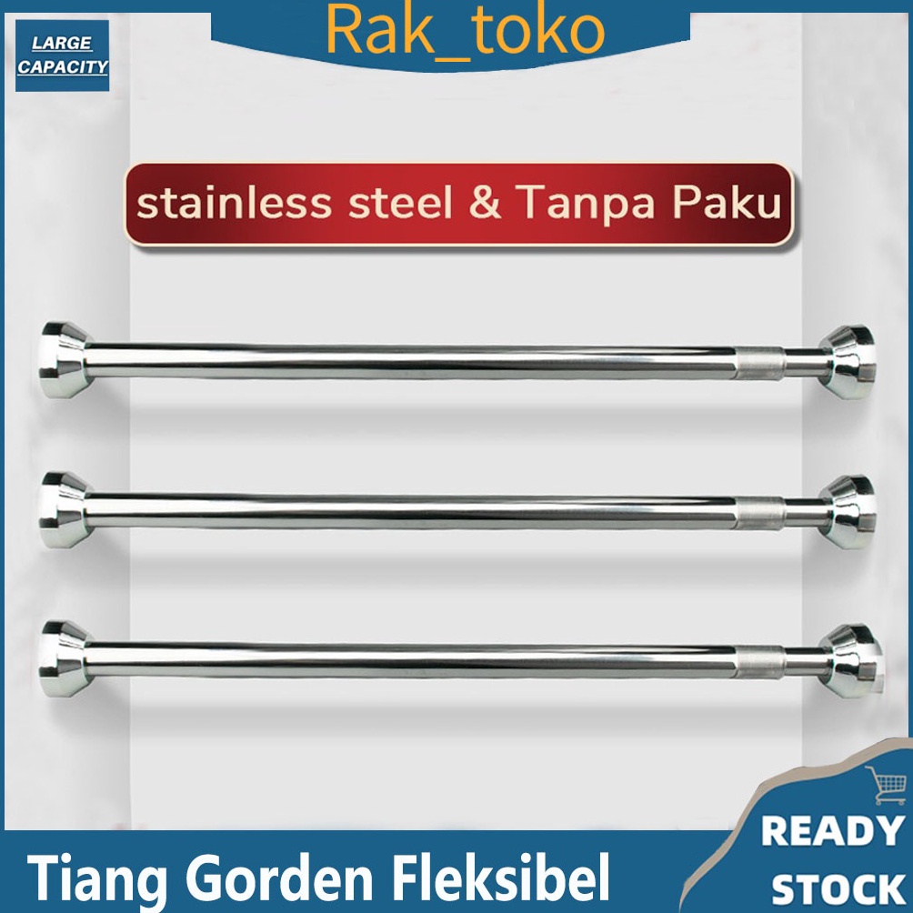 Jual Special Edition Tiang Gorden Batang Tirai Fleksible Tanpa Paku