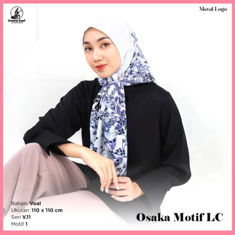 Jual Hijab Segi Empat Voal Osaka Motif Metal Logo Lc Laser Cut Umama