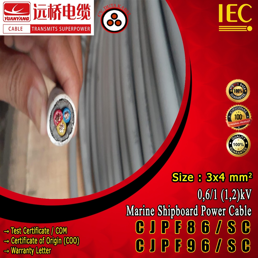 Jual Kabel Marine CJPF86 SC CJPF96 SC 3x4 Mm2 3x4 Mm2 MERK YUANYANG