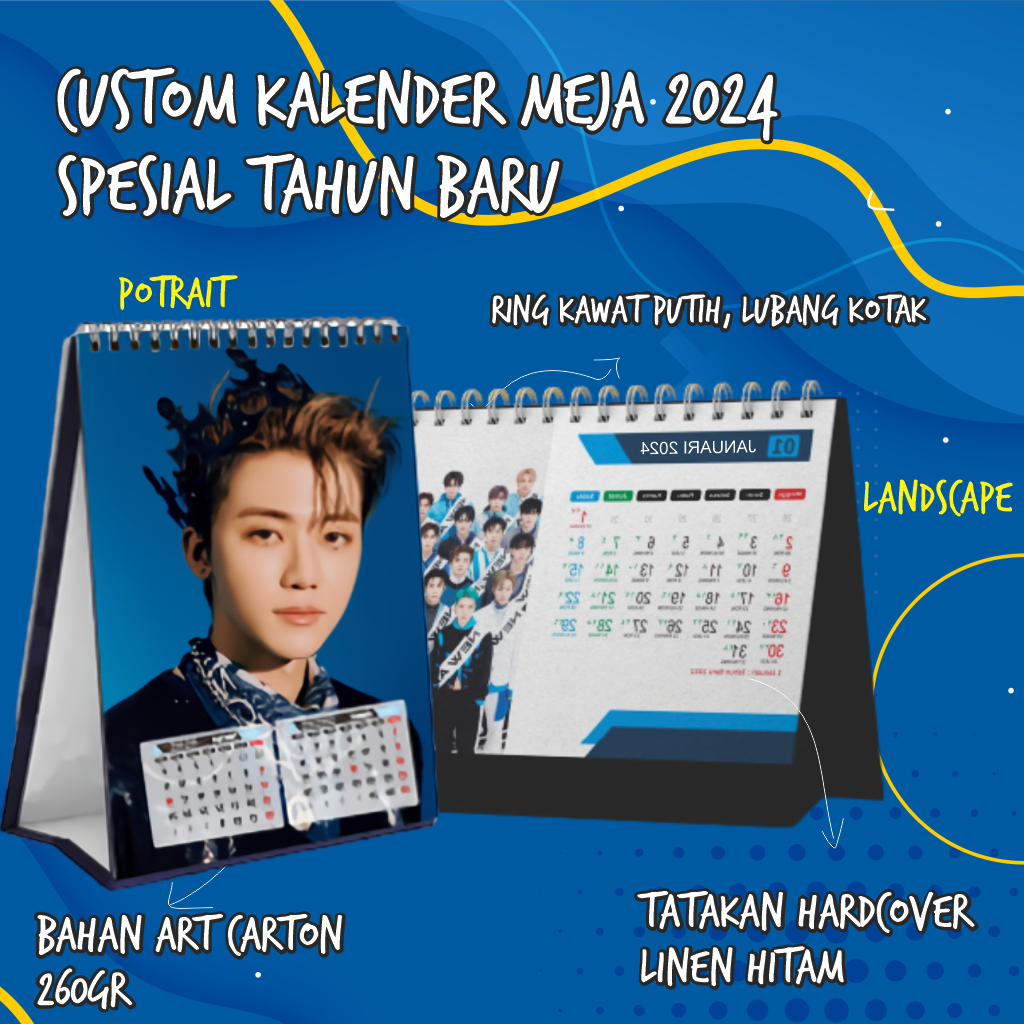 Jual Cetak Kalender Duduk Promosi Murah Custom Tahun Jual Satuan