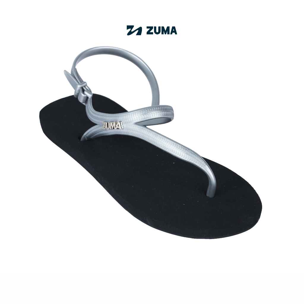 Jual Zuma Women Elsa 8 Black Silver Sandal Tali Belakang Sling Back