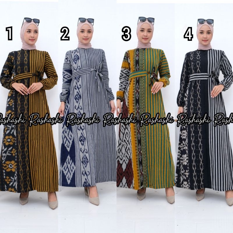 Jual Aisyah Gamis Tenun Troso Ori Maxy Tenun Etnik Busui Friendly Gamis