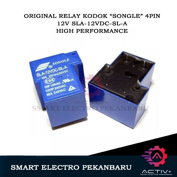 Jual ORIGINAL SONGLE RELAY 4 PIN 12V 30A 4 KAKI SLA 12VDC SL A MERK