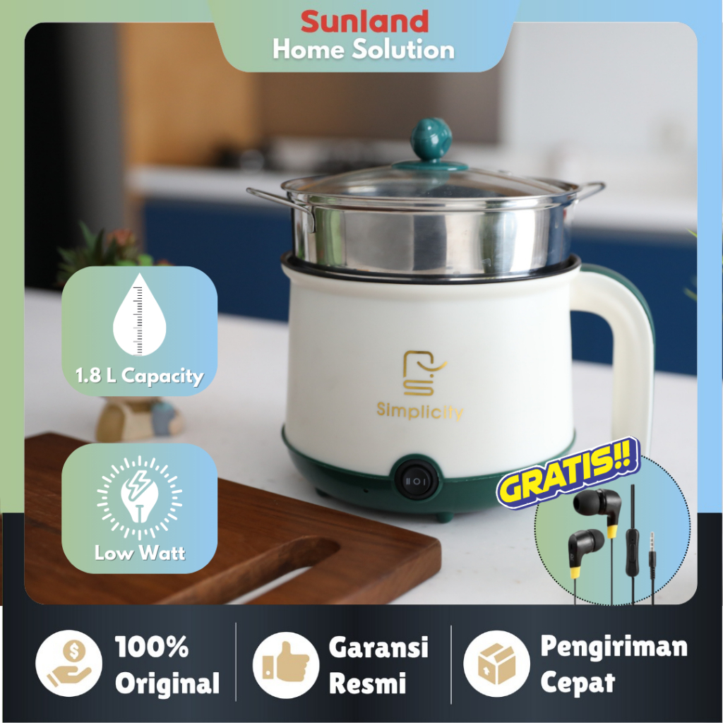 Jual Sunland 18cm Panci Listrik Multifungsi Free Kukusan Steamer