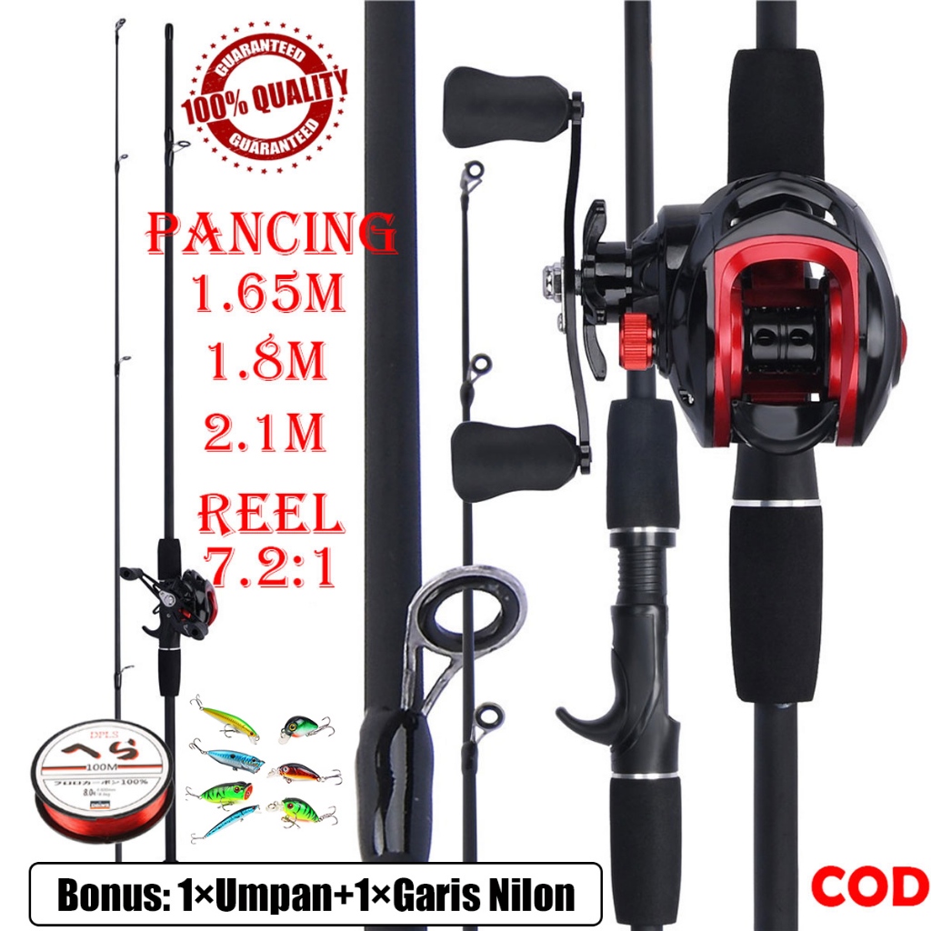 Jual Joran Pancing Set 1 65m 1 8m 2 1m Baitcasting Fishing Rod Fishing