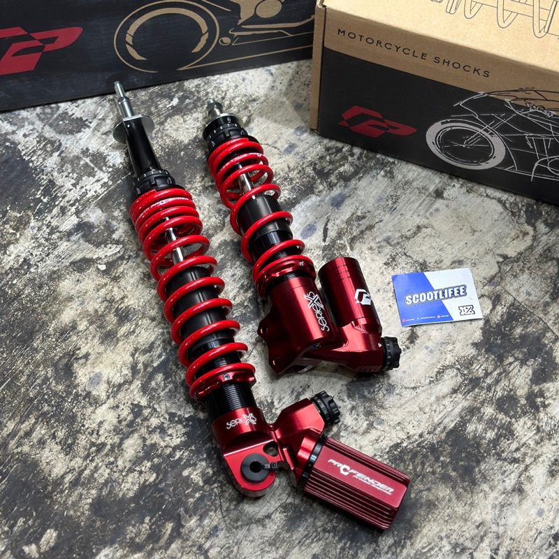 Jual Shock Profender X Series Merah For Vespa Matic Sprint Primavera