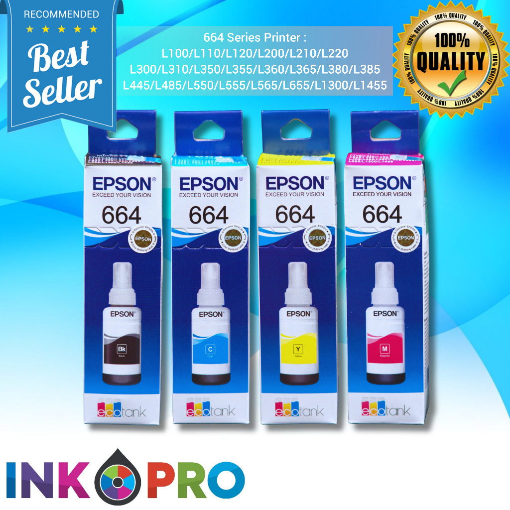 Jual TINTA EPSON 664 PREMIUM UNTUK PRINTER SERIES L100 L110 L120 L200