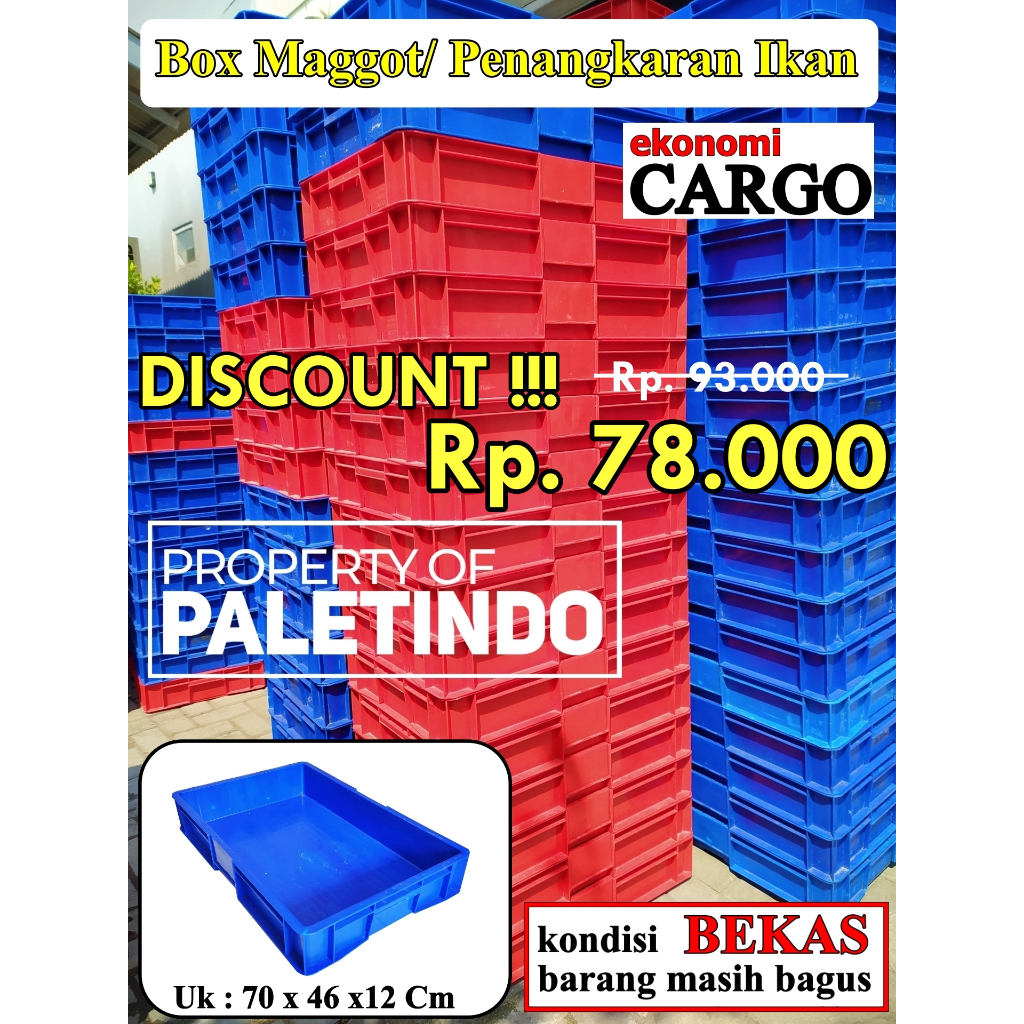 Jual Box Maggot Box Penangkaran Ikan Box Solid 70 X 46 X 12 Cm BEKAS