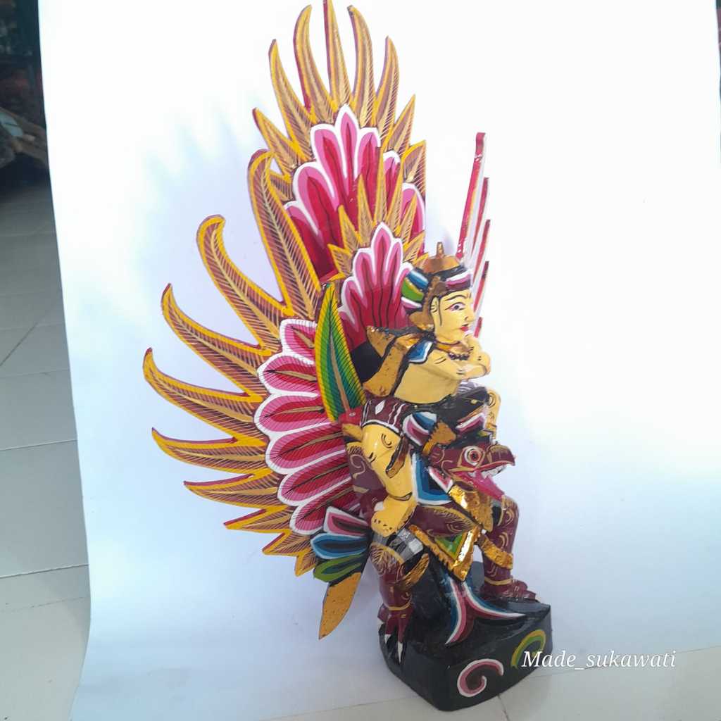 Jual Patung Kayu GWK Garuda Wisnu Kencana WARNA 48cm Kerajinan Ukiran