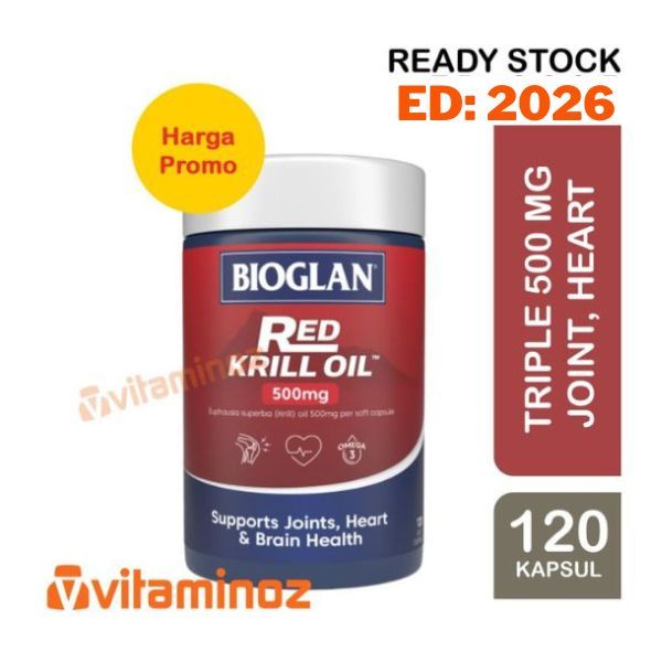 Jual Bioglan Red Krill Oil Triple Action 500 Mg 120 Soft Kapsul