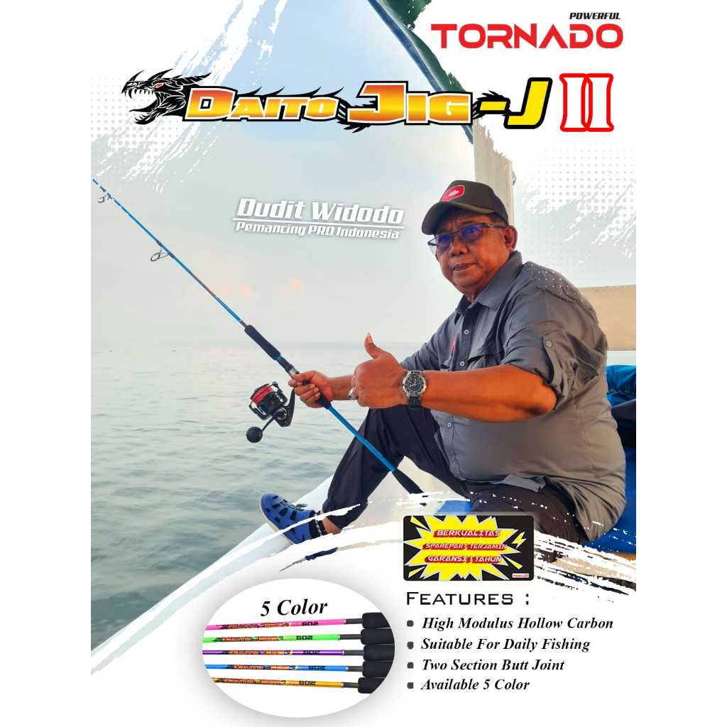 Jual PUSATPANCING5 Joran Pancing Spinning Tornado Daito Jig J II