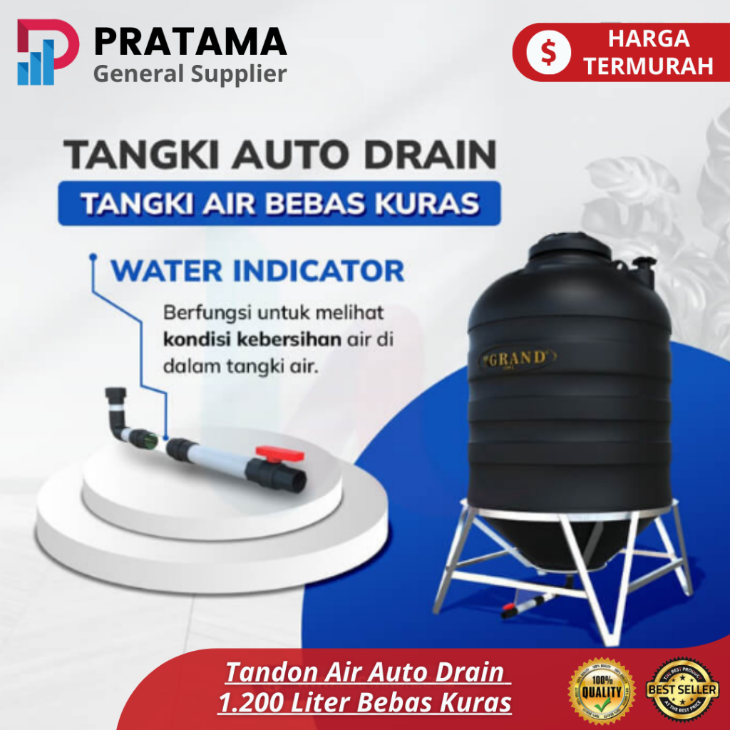 Jual Tangki Tandon Toren Air Auto Drain 600 Liter Bebas Kuras Anti