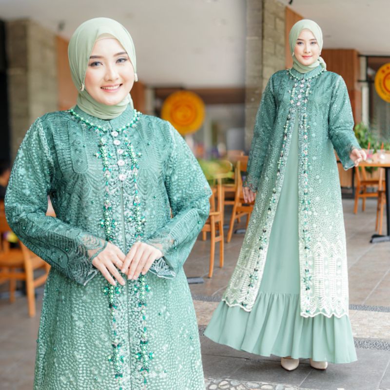 Jual Gamis Mewah Berkualitas Model Rompi Misah Gamis Pesta Dan Edisi