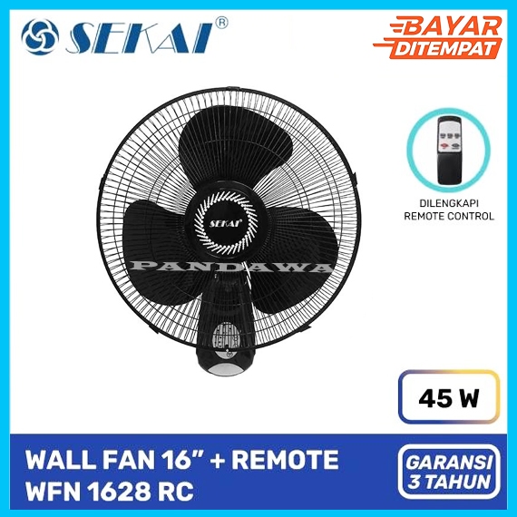 Jual SEKAI Kipas Angin Dinding Remote Wall Fan 16 Inch WFN 1628