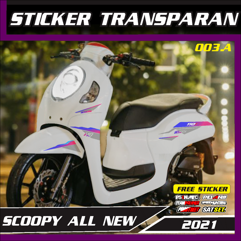 Jual Sticker Striping Scoopy All New Bahan Bening Transparan Brc