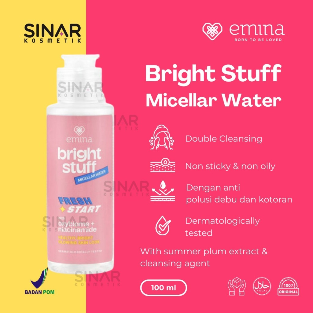 Jual Emina Bright Stuff Micellar Water 50ML KEMASAN BARU Shopee