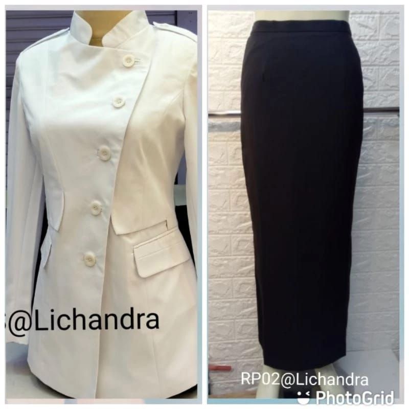 Jual Blezer Lichandra Baju Dinas Pns Putih Wanita Seragam Asn Pns Putih