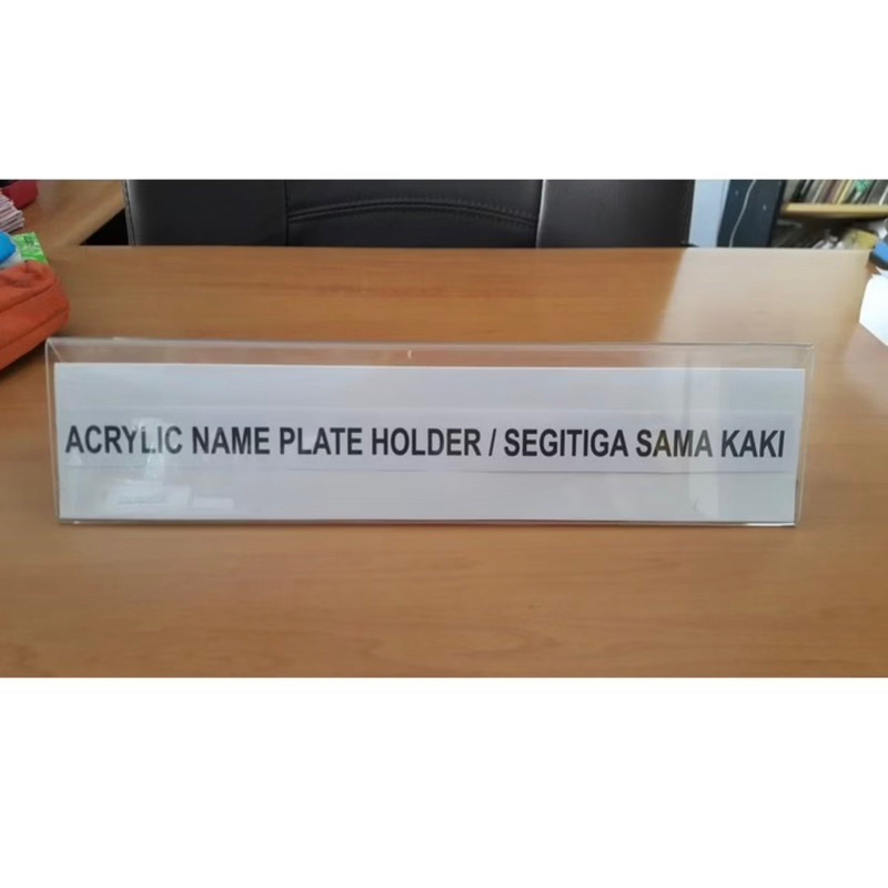 Jual Akrilik Papan Nama Meja Panitia Display Kantor Tipe Segitiga