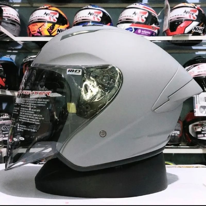 Jual HELM NHK N1 MAX SOLID VISOR LIGHT SMOKE ALL WARNA HALF FACE