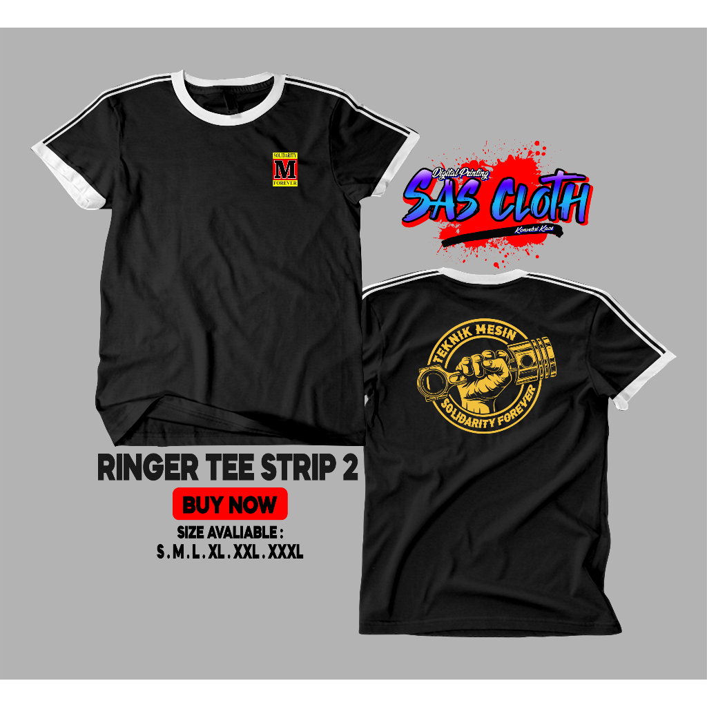 Jual Kaos Baju T Shirt Distor Pria TEKNIK MESIN SOLIDARITY FOREVER LOGO