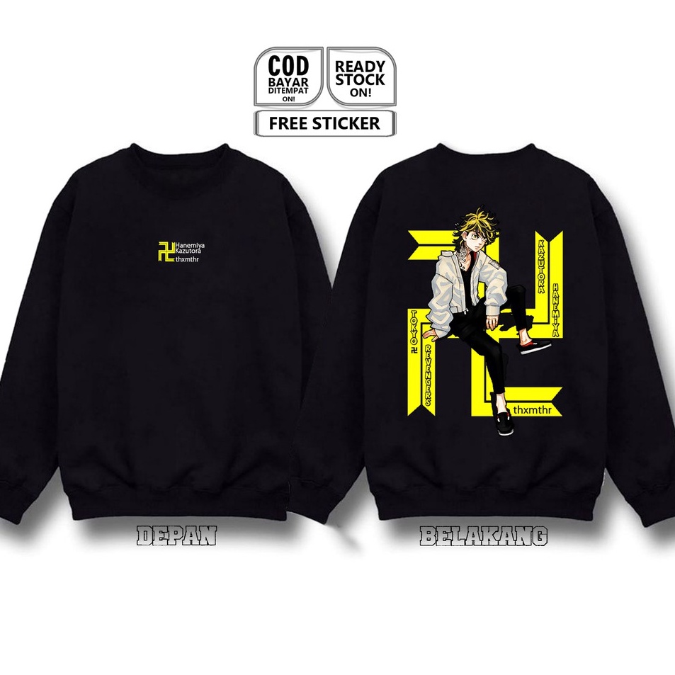 Jual Spesial Promo Sweater Crewneck Kazutora Hanemiya Tokyo Revengers