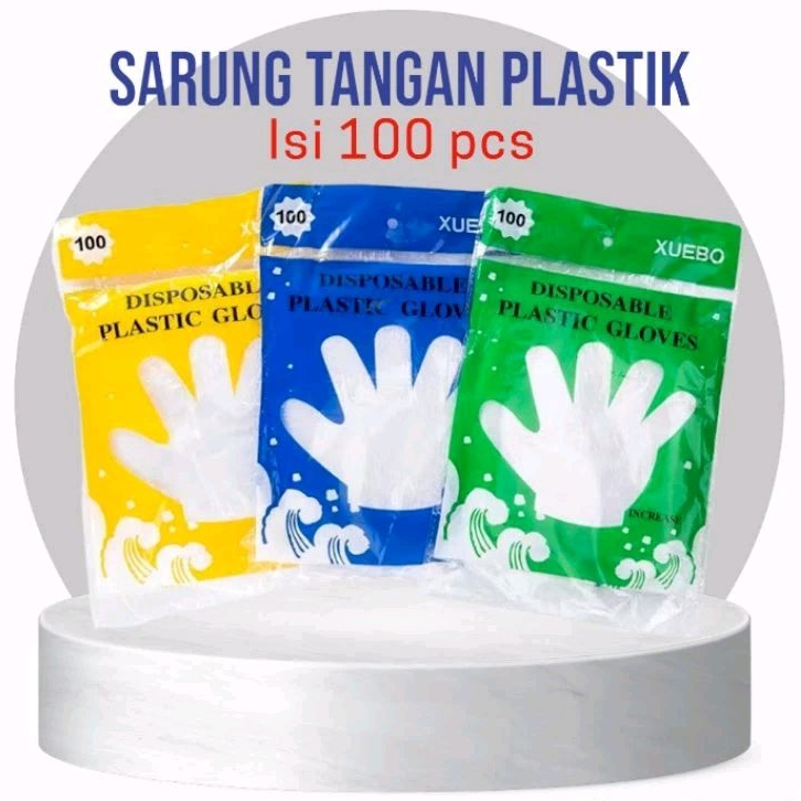 Jual Sarung Tangan Plastik Isi Pcs Disposable Gloves Sekali Pakai