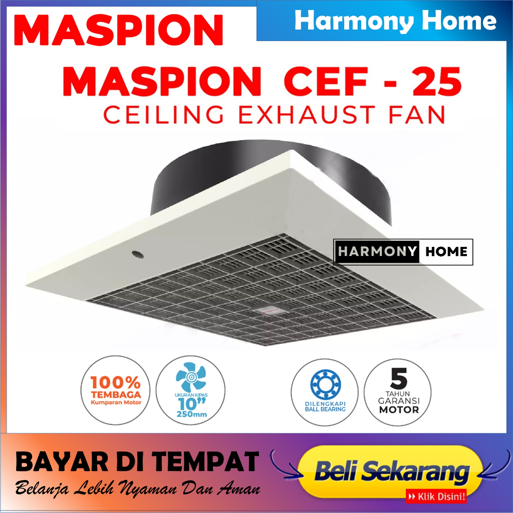 Jual MASPION CEF 25 Kipas Hisap Plafon Ceiling Exhaust Hexos Heksos Fan